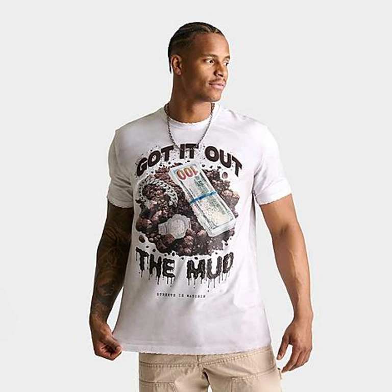 Men's Got It Out The Mud T-Shirt in White Size: Small