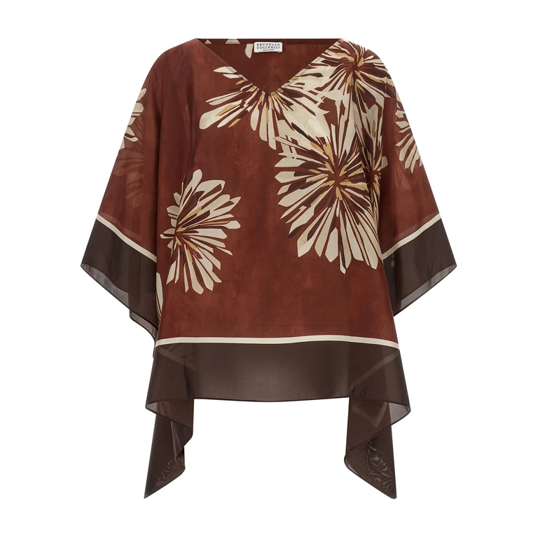 Brunello Cucinelli Bordeaux Silk Blouse - Women