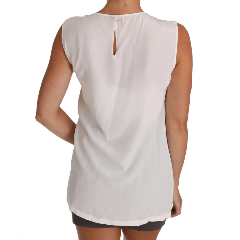 Dolce & Gabbana White Silk I Love Italy Cami T-Shirt - Women