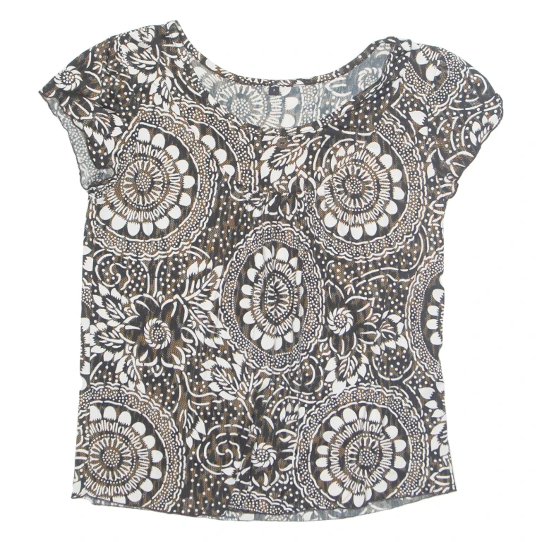 Womens Printed Blouse Black Floral M