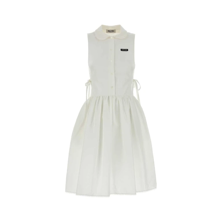 Miu Miu Bianco Exterior: Cotton Linen Abiti