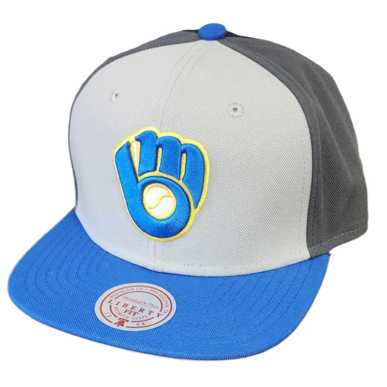 Mitchell & Ness Men's MLB Triple Play Liberty Snapback Coop Brewers Snapback Caps
