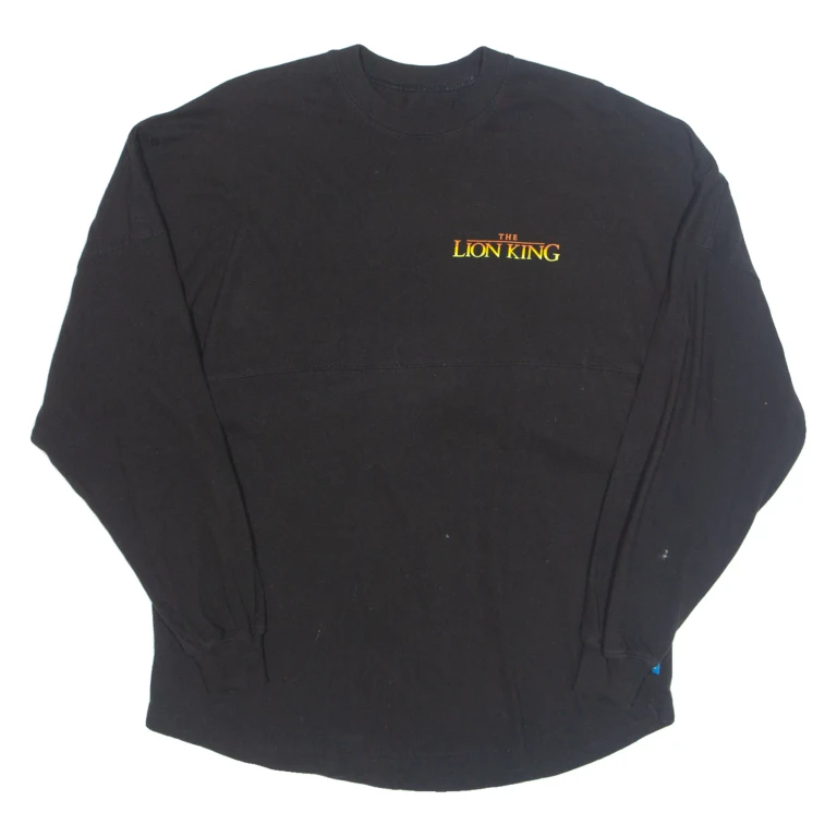 DISNEY Lion King Mens T-Shirt Black Long Sleeve USA S