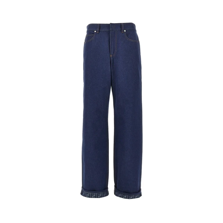 FENDI Wide leg jeans with FF back Woman 42