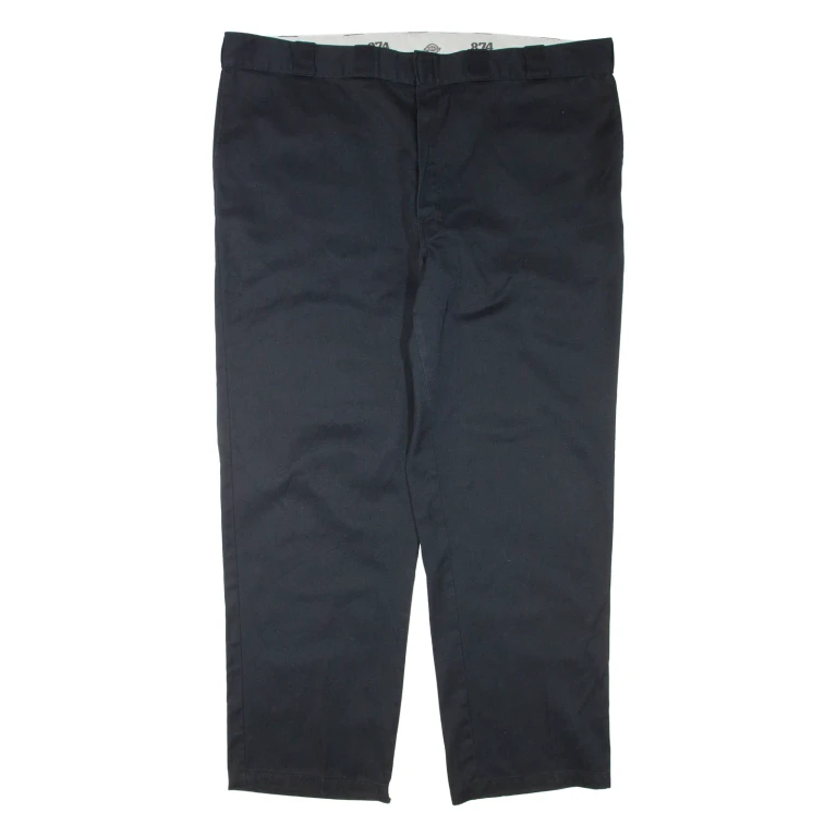 DICKIES Mens Trousers Black Regular Tapered W46 L32