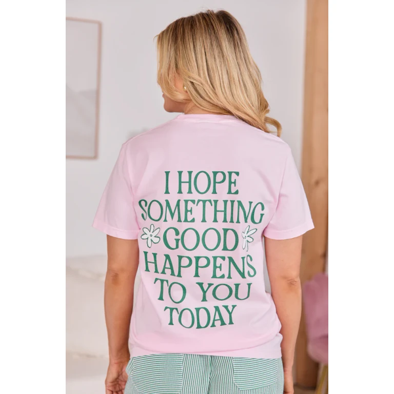 Good Things Happen Light Pink Graphic Tee