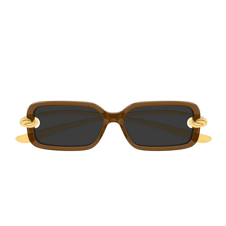 Bottega Veneta Bv1439s Linea Signature Icons Brown Bio-iniettato/metallo Sunglasses - Women