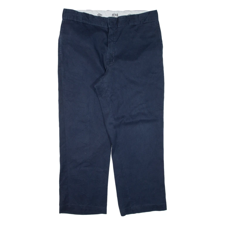 DICKIES 874 Workwear Mens Trousers Blue Regular Straight W38 L26