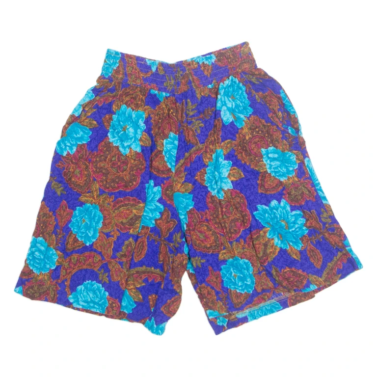 NORTON MCNAUGHJTON Womens Chino Shorts Brown 90s Floral S W26