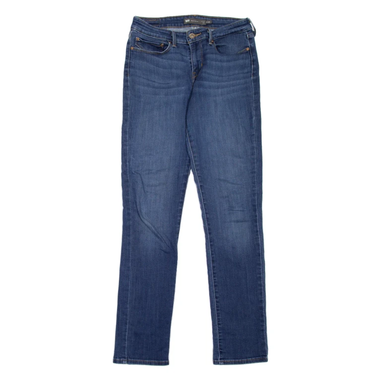 LEVI'S Mid Rise Womens Jeans Blue Slim Straight Stone Wash W28 L31