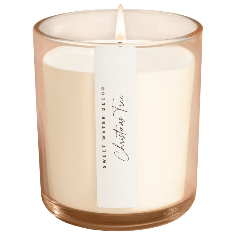 Christmas Tree Soy Candle - Tinted Glass Jar - 12 oz