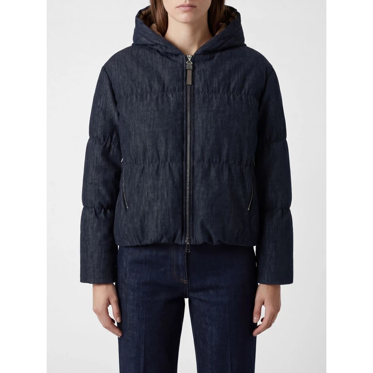Short Quilted Cotton Down Jacket with Hood and Zip Closure (MB1257606C001)