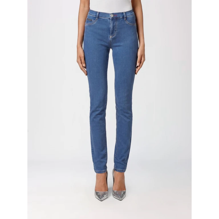 High-Waisted Skinny Stretch Denim Jeans (AAACWDT1789PDE004N08QT)