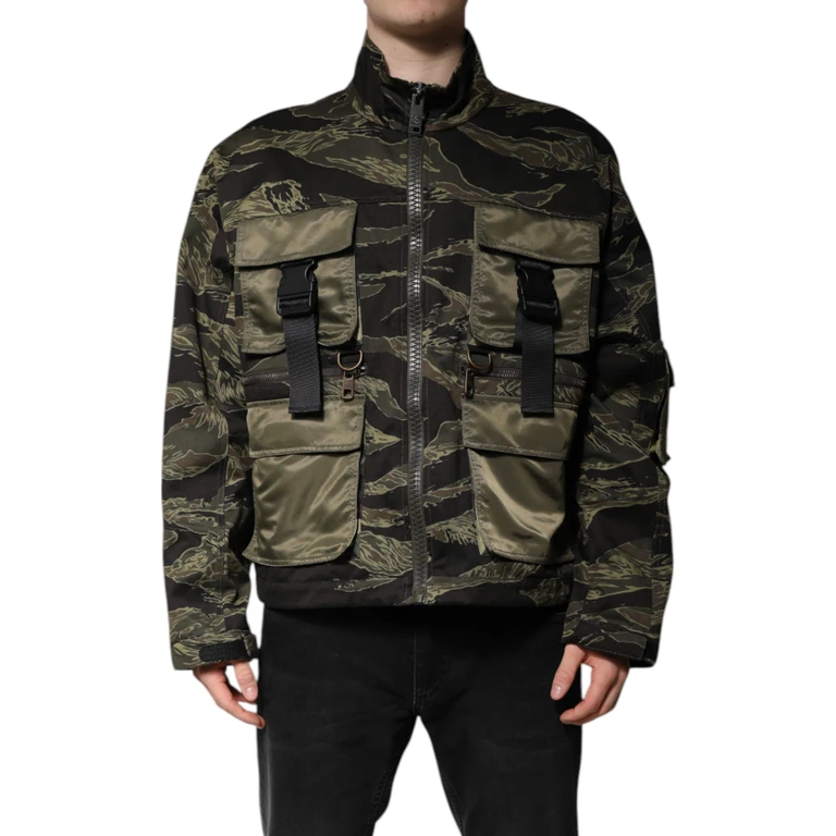 Dolce & Gabbana Multicolor Camouflage Cotton Bomber Jacket Nylon Polyester Clothing - Men