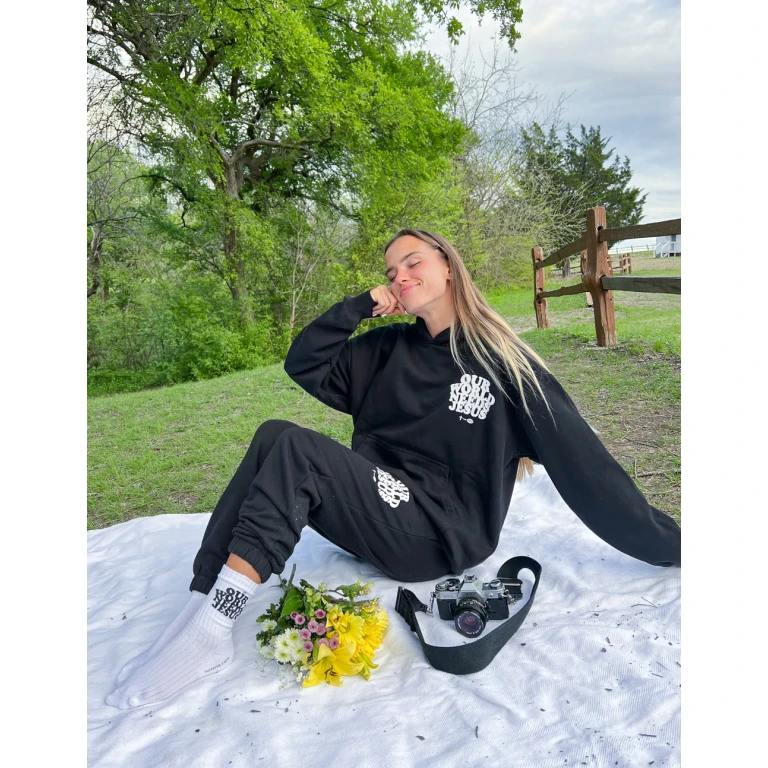Our World Needs Jesus Black Unisex Sweatpant