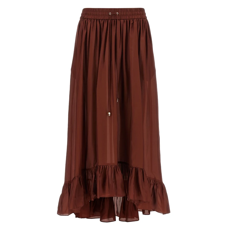 Bordeaux Silk Mini Skirt - Women