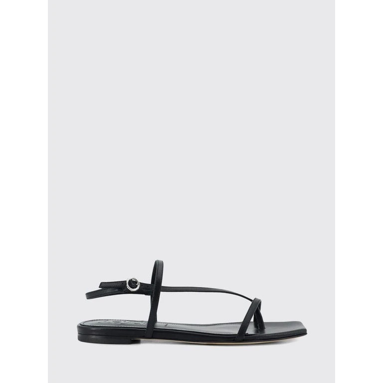 Smooth Leather Slingback Sandals with Low Heel and Square Toe (A11FSBERS8MFL0121BLACK)
