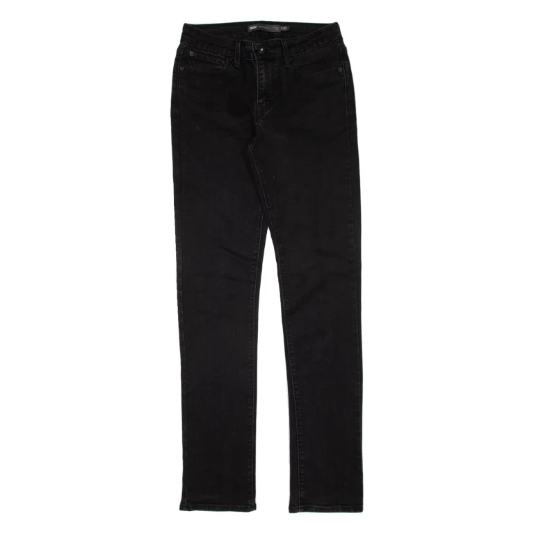 LEVI'S Mid Rise Womens Jeans Black Slim Straight W27 L34