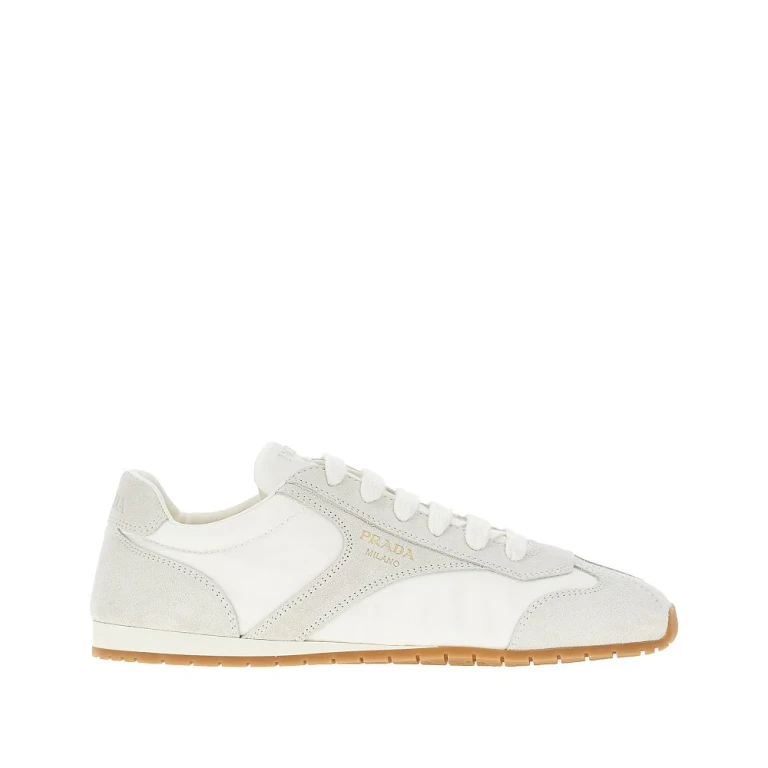 PRADA Suede leather and nylon sneakers Woman 36