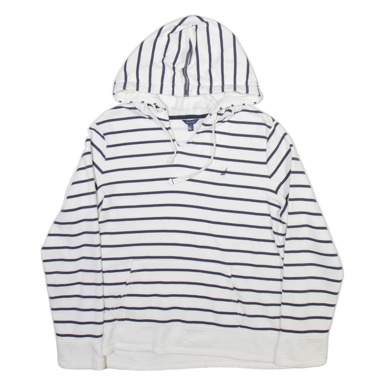 NAUTICA Womens White Hoodie M