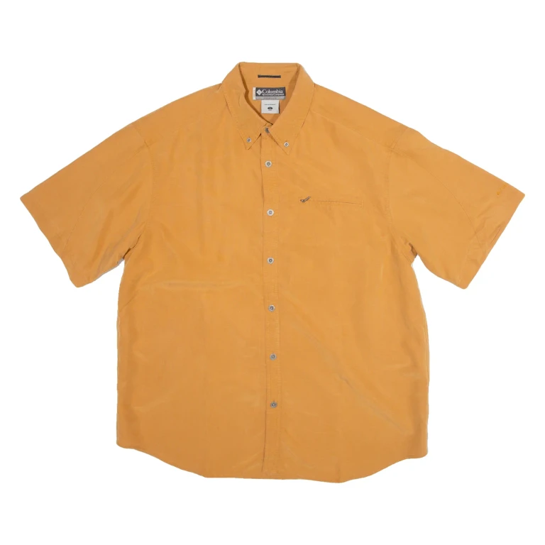 COLUMBIA Mens Plain Shirt Orange L
