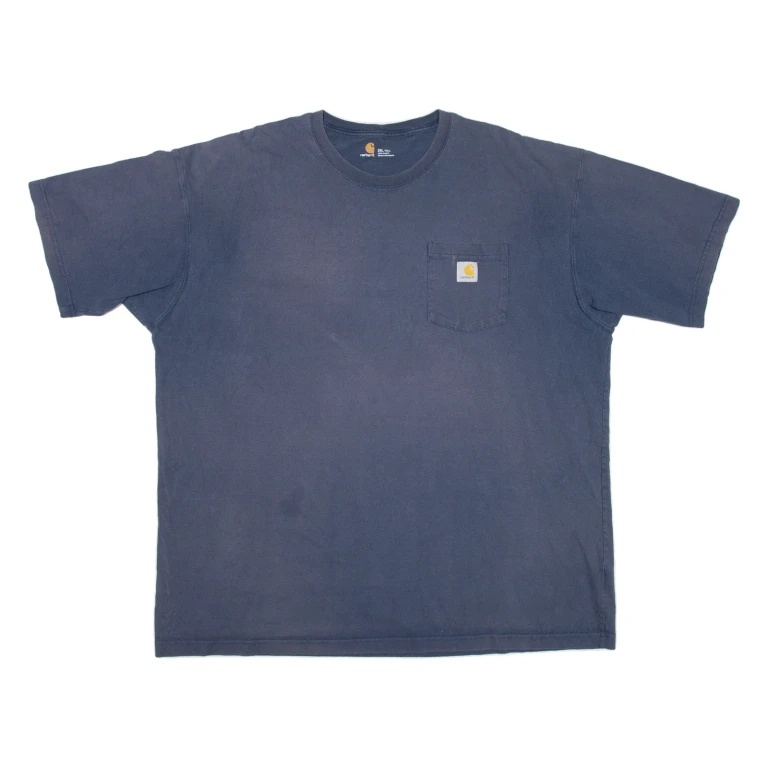 CARHARTT Tall Mens T-Shirt Blue 2XL