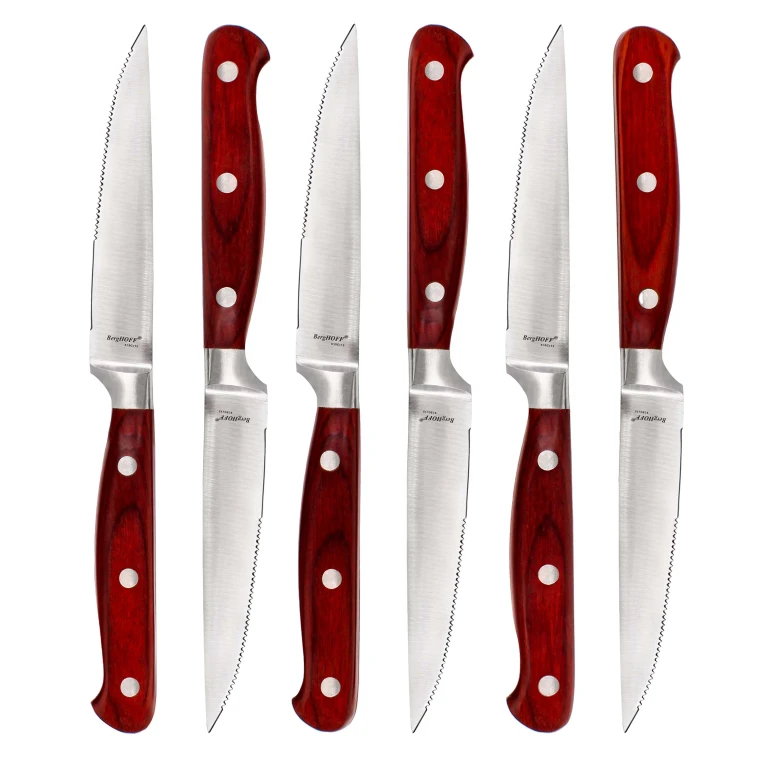 Pakka Wood 6pc Stainless Steel Steak Knife Set 4.75"