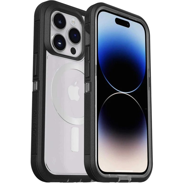 Defender Xt Clear Iphone 14 Pro Case, Black, Crystal Us Military Mil Standard