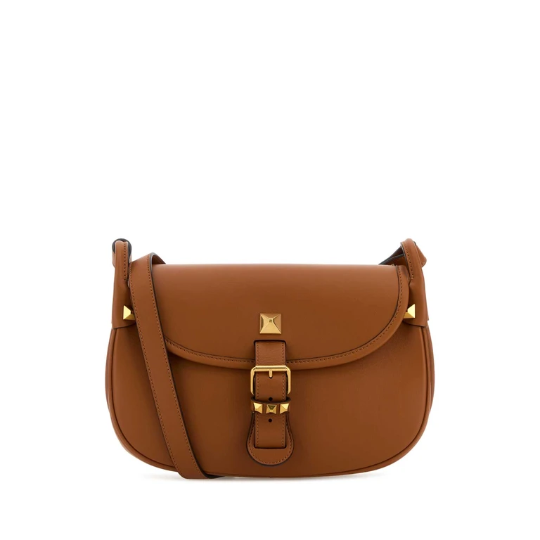 Valentino Garavani Caramel Leather Flaneuse Crossbody Bag Nutmeg Calf - Bos Taurus Borse A Tracolla - Women