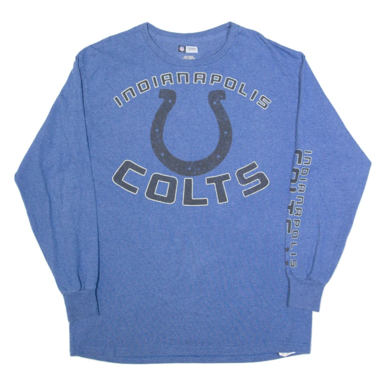 NFL Indianapolis Colts Mens T-Shirt Blue Long Sleeve USA L