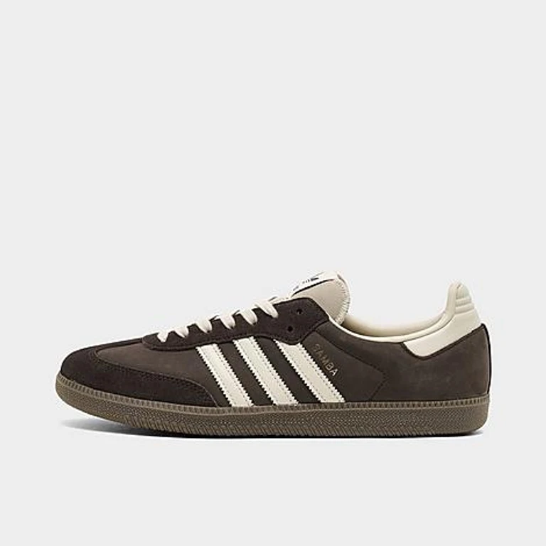 adidas Men's Originals Samba OG Casual Shoes in Aurora Coffee/Khaki/Gum Size: 7.5