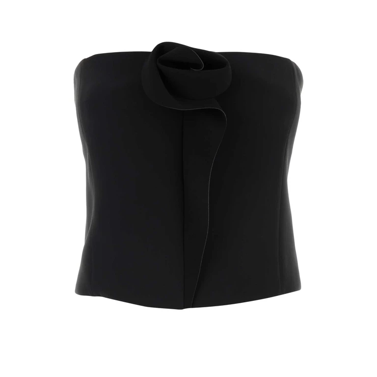 Giorgio Armani Black Satin Bodice Nero Exterior: Silk Lining: Maglie - Women