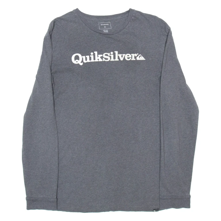 QUIKSILVER Womens T-Shirt Grey Long Sleeve S