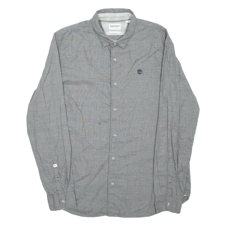 TIMBERLAND Mens Shirt Grey Check Long Sleeve XL