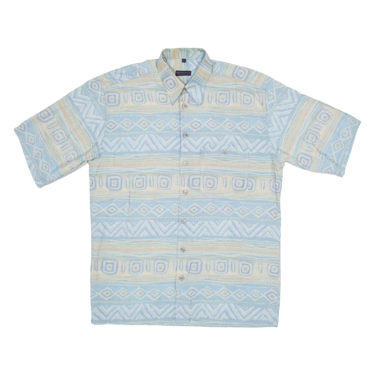 NICK TAYLOR Mens Shirt Blue Fair Isle M