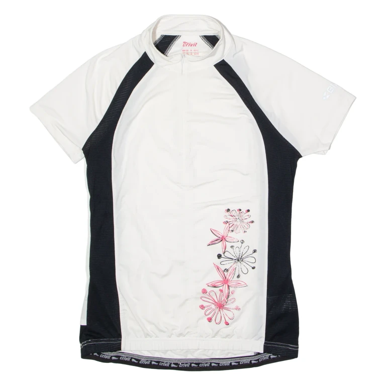 CRIVIT Cycling Womens Jersey White 1/2 Zip M