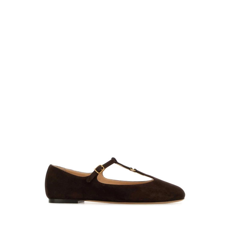 Chloé Dark Brown Suede Marcie Ballerinas Burntbrown Ballerine - Women