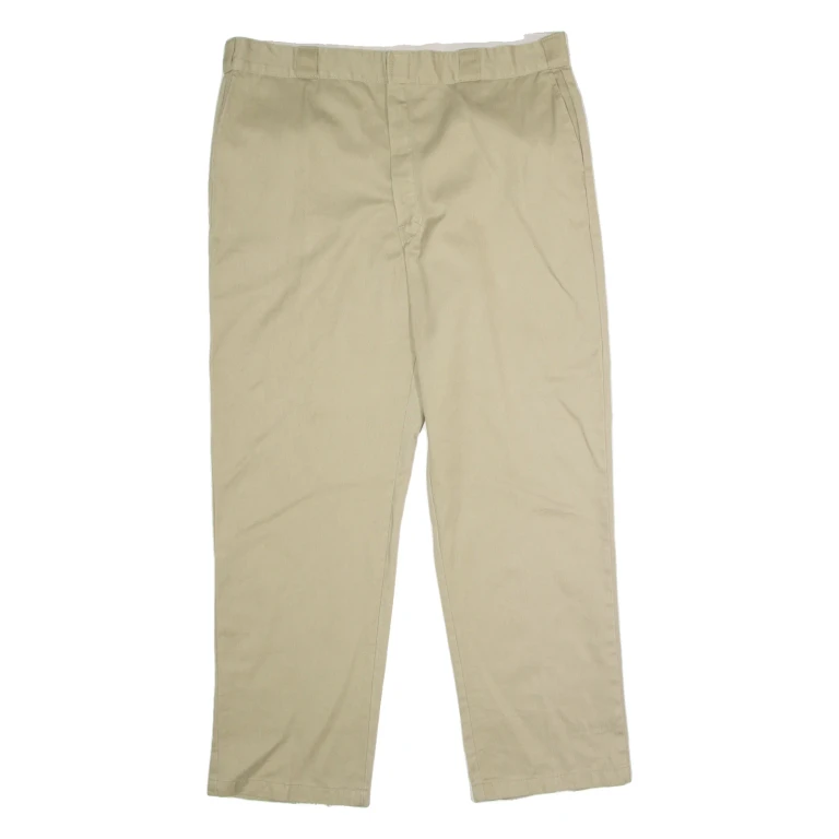 DICKIES Workwear Mens Twill Trousers Beige Regular Straight W40 L32