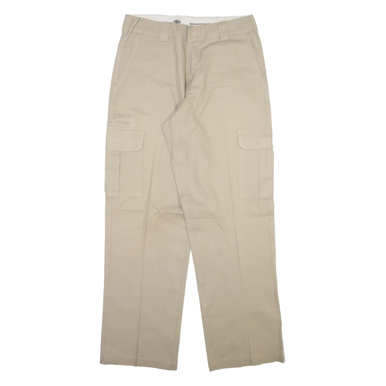 DICKIES Cargo Mens Trousers Beige Regular Straight W34 L34
