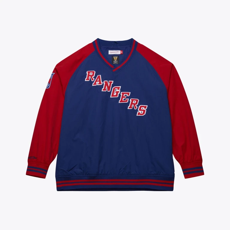 Men's NHL Nylon Pullover Jacket Vintage Logo Rangers