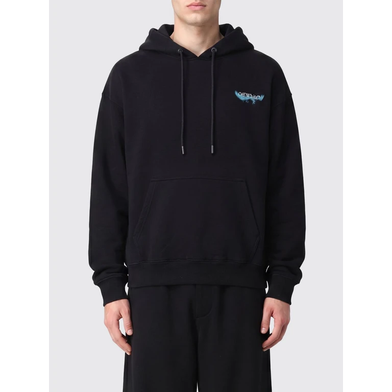 Off-White Relaxed Fit Cotton Hoodie with Arrow Logo (44MBB085S26F00E0001)