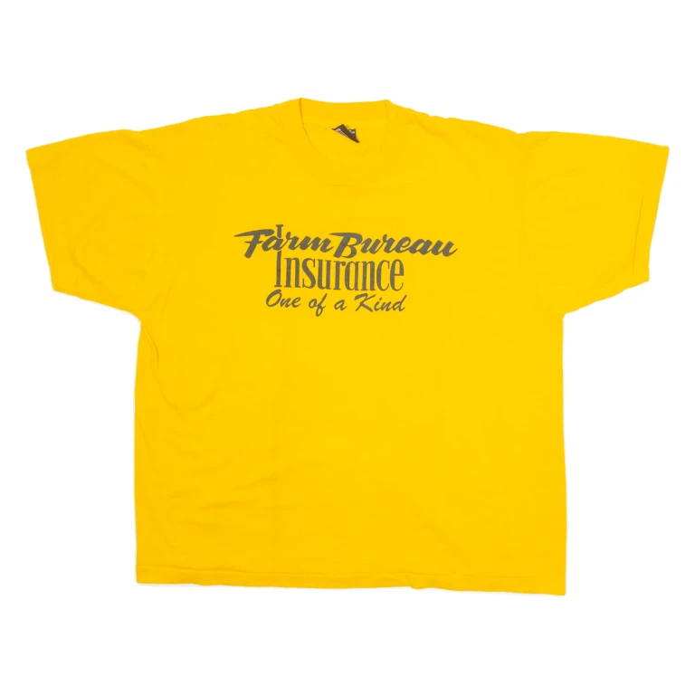 SCREEN STARS BEST Farun Bureau Insurance Mens T-Shirt Yellow M