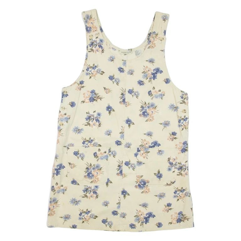 JENNA LANE Womens Shift Dress Beige Floral Sleeveless Short M