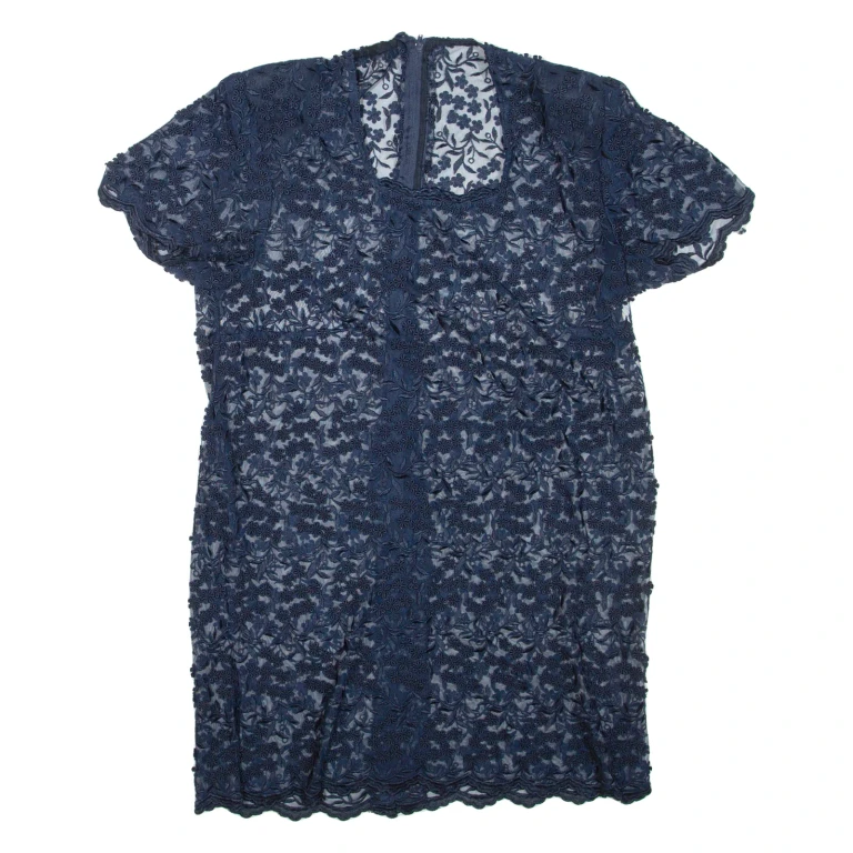 Womens Mini Dress Blue Short Sleeve Short M