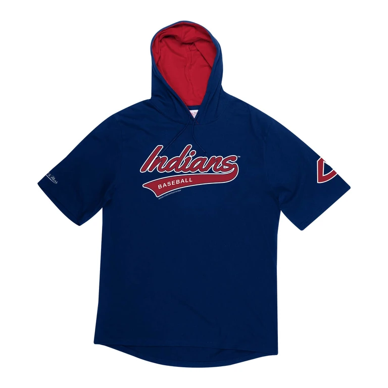 Men's MLB Short Sleeve Hoody Cleveland Indians Hoodies