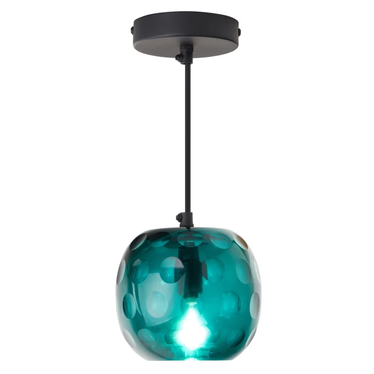 Hanging Lamp - Teal & Black