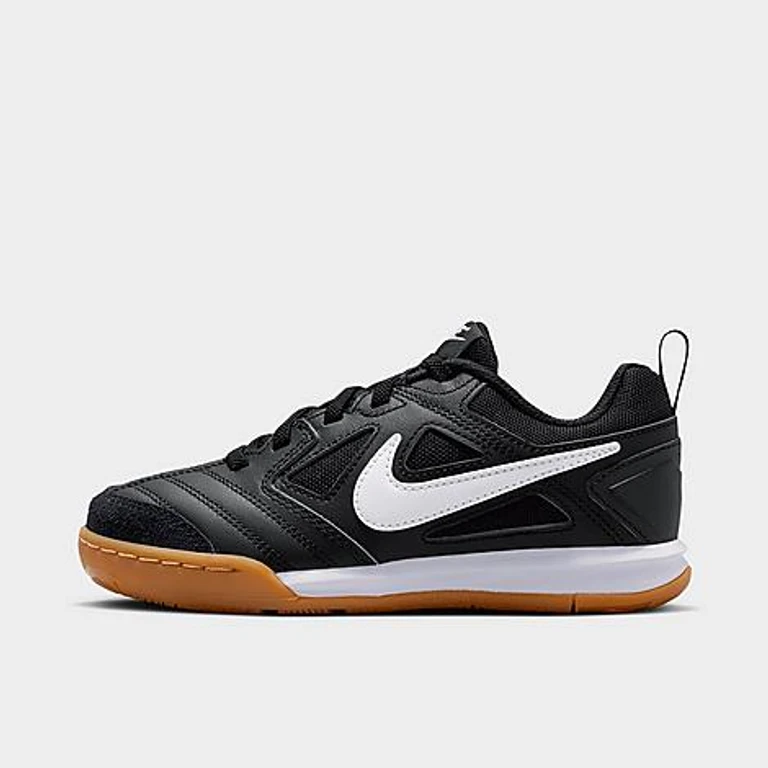 Nike Little Kids Gato Stretch Lace Casual Shoes in Black/Gum Light Brown Size: 8.0