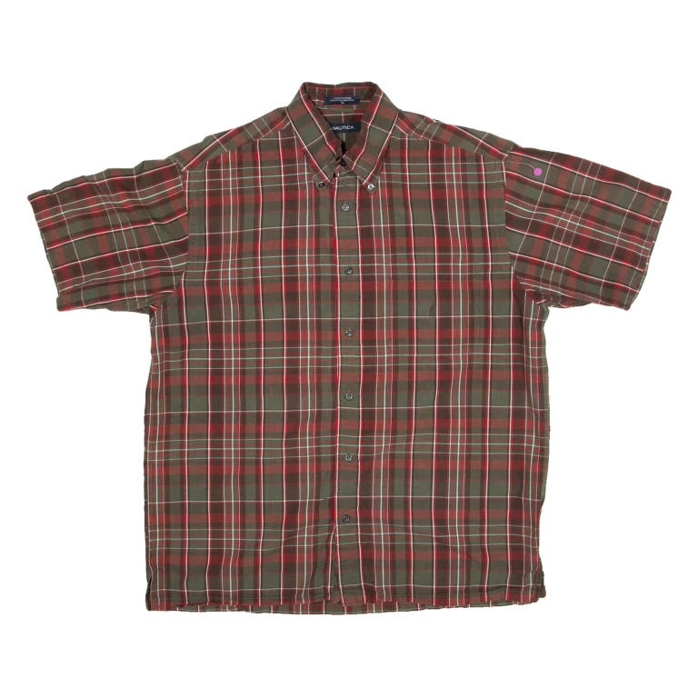 NAUTICA Mens Shirt Green Check M