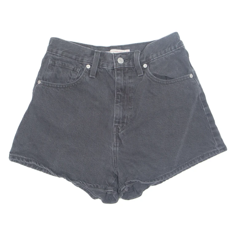 LEVI'S High Waist Womens Denim Shorts Black S W26