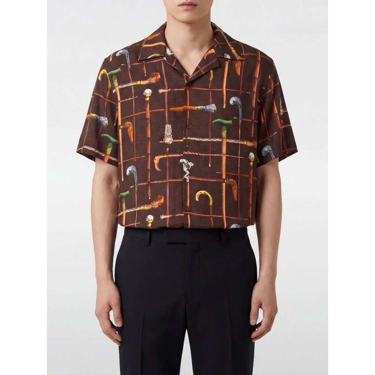 DRÔLE DE MONSIEUR Shirt Men color Brown (KSH230VI033BN)
